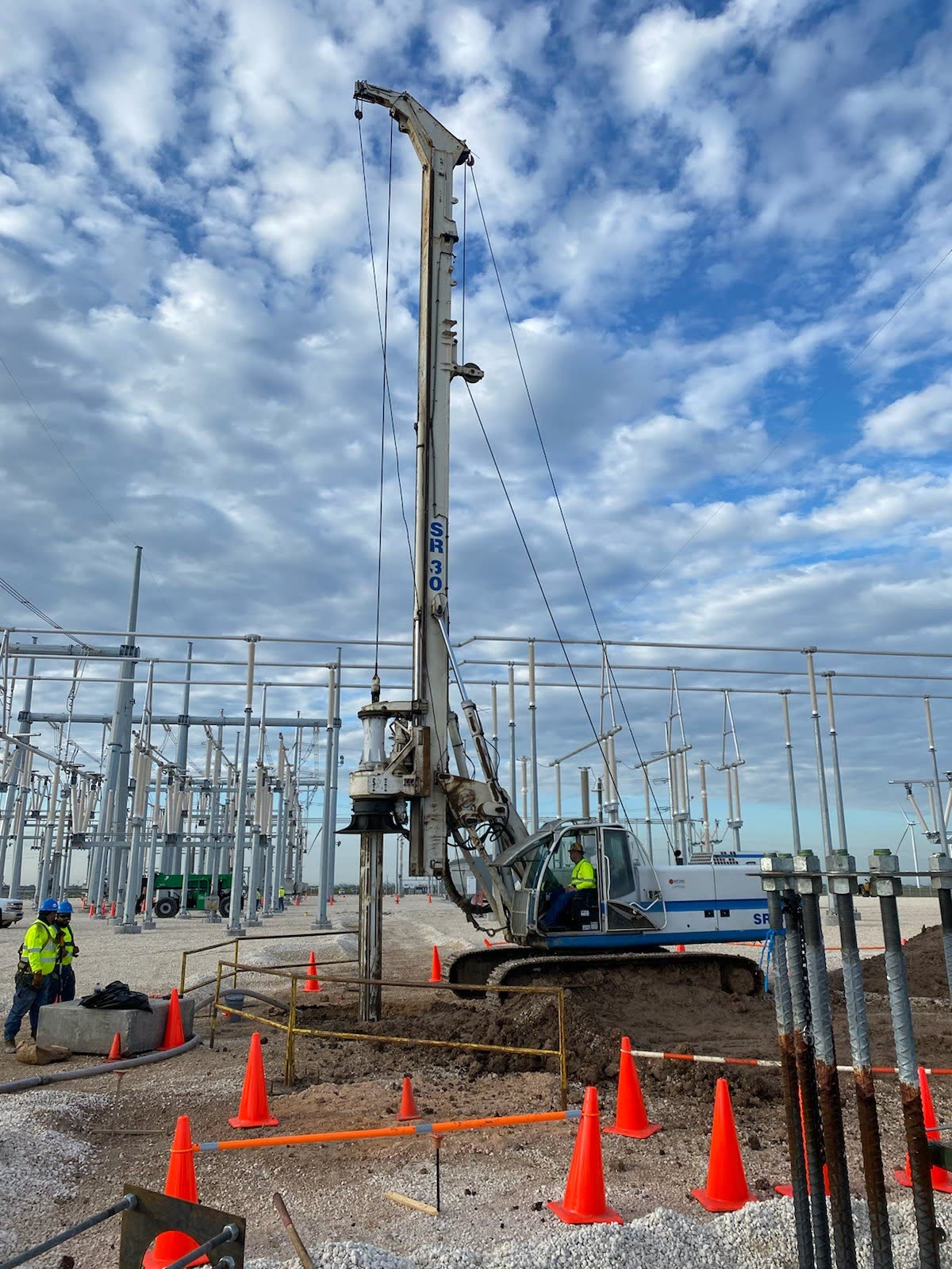 Substation foundation work